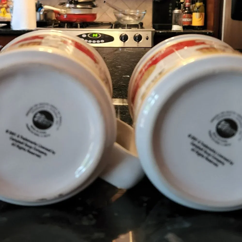Two Campbell's Soup Mugs/ Bowls Dated 2001